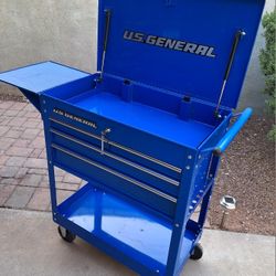 US General 4 Drawers Mechanics Tool Cart/ Tool Box Very Good Shape