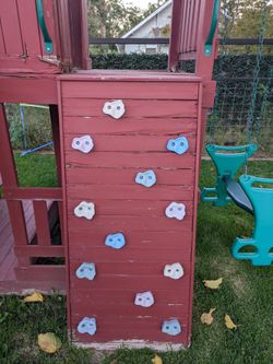 Large wooden playset with slide and swings $75 OBO