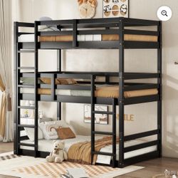 Triple Twin Convertible Floor Bunk Bed