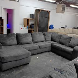 Dark gray sectional couch