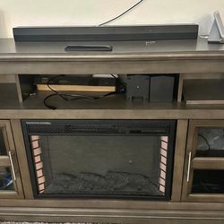 Tv stand with fireplace