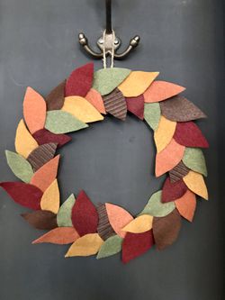 Felt leaf wreath