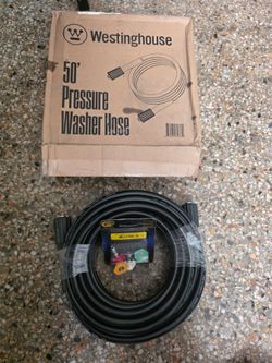 Westinghouse 50 ft PVC Pressure Washer Hose - 3400 Max PSI - For Gas and Electric Pressure Washers