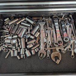 Various SAE Sockets Wrenches Tools