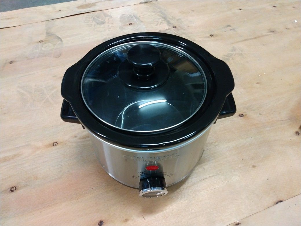 Open Box Courant 1.6 Quart Oval Slow Cooker, Stainless Steel
