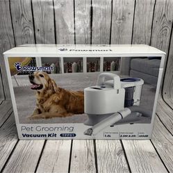 Pawsmart TPP01 White Grey Low Noise Stress Free Dog Pet Grooming Vacuum Kit