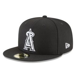 New Era Los Angeles Angels White And Black Fitted