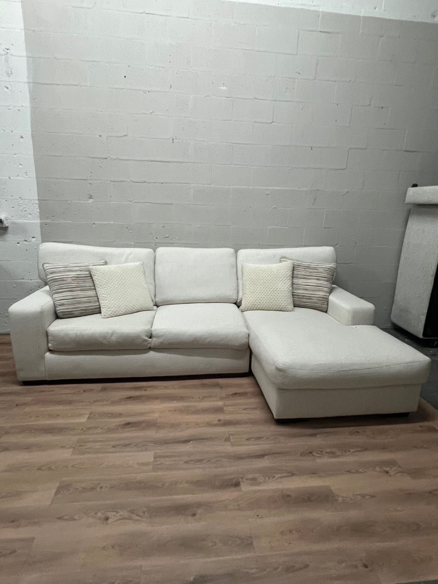 White Plush Sectional