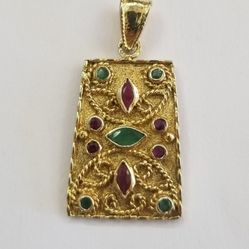 Gold Plated Sterling Silver Pendant 