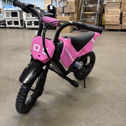 Pink HOVERMAX Kids Electric Dirt Bike – 150W Motor, 10MPH Ride-On Motorcycle