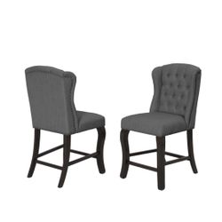 Grey Counter Height Chairs | Set Of 2