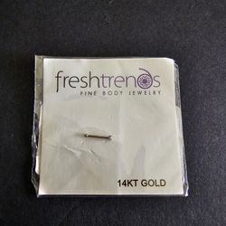 14K White Gold .015CT TW Diamond Nose Ring Bone 