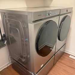 Samsung BESPOKE Front load Washing Machine & Electric Dryer with pedestals