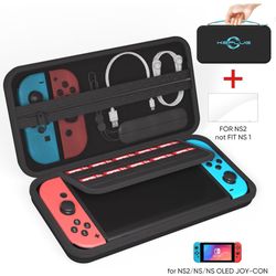 Brand New     Case Compatible with Nintendo Switch 1&2/Switch 1&2 OLED,2025 Updated Carrying Case for Switch 2 with Tempered Glass Screen Protector,Pr