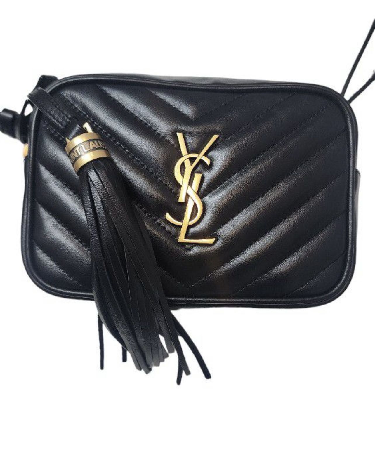 YSL Saint Laurent Mini Camera Lou Black Leather Belt Bag