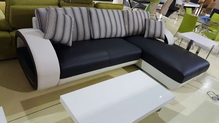 new In box Grey white and black modern sectional contemporary