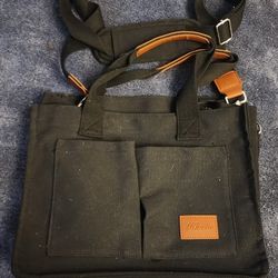 Klavicu Black Canvas Tote Messenger Bag