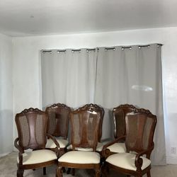 Vintage Thomasville Cane Back Dining Chairs / Juego De 6 Sillas 