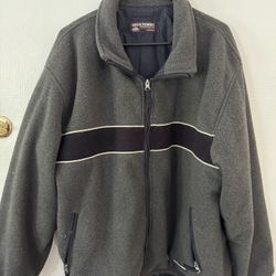 Abercrombie & Fitch Men's Zip Up Grey Jacket Sz L Fleece Lining Pockets