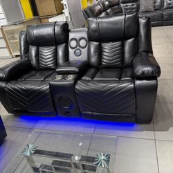 Power Recliner Sofa Set With Bluetooth And Speakers 🔊 
