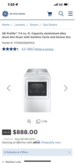 General Electric Profile Dryer