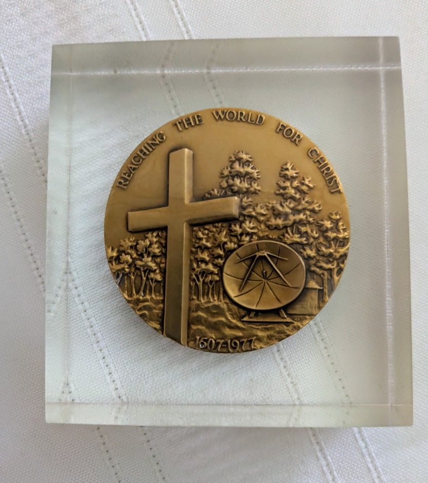 ACRYLIC ENCASED REACHING THE WORLD FOR CHRIST 1(contact info removed) COIN BROADCASTING NETWORK