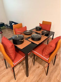 dishes , cookware set , spoons and forks