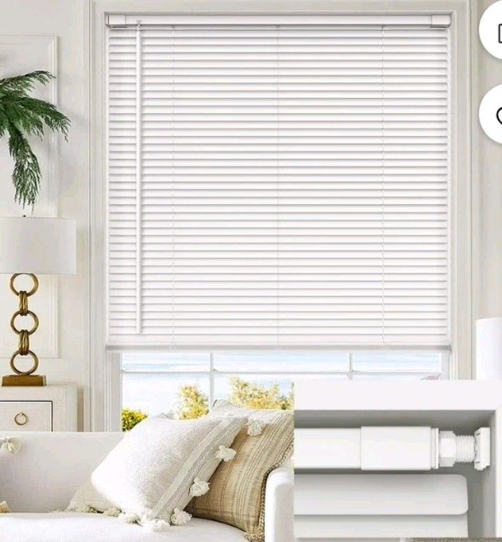 Lazblinds Cordless Mini Blinds 44×48 White INCOMPLETE 