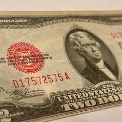 $2 1928 D. Vintage banknote USA.