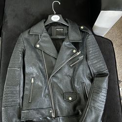 Reason Python Snake Leather Moto Jacket
