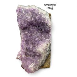 Amethyst Genuine Stone Crystal Geode CutBase Freeform 397g