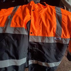 Orange Safety Rain Jacket