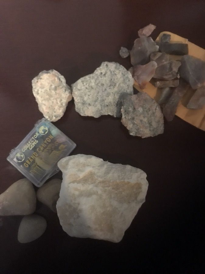 Lot of rocks crystals rough jasper gemstones from Colorado