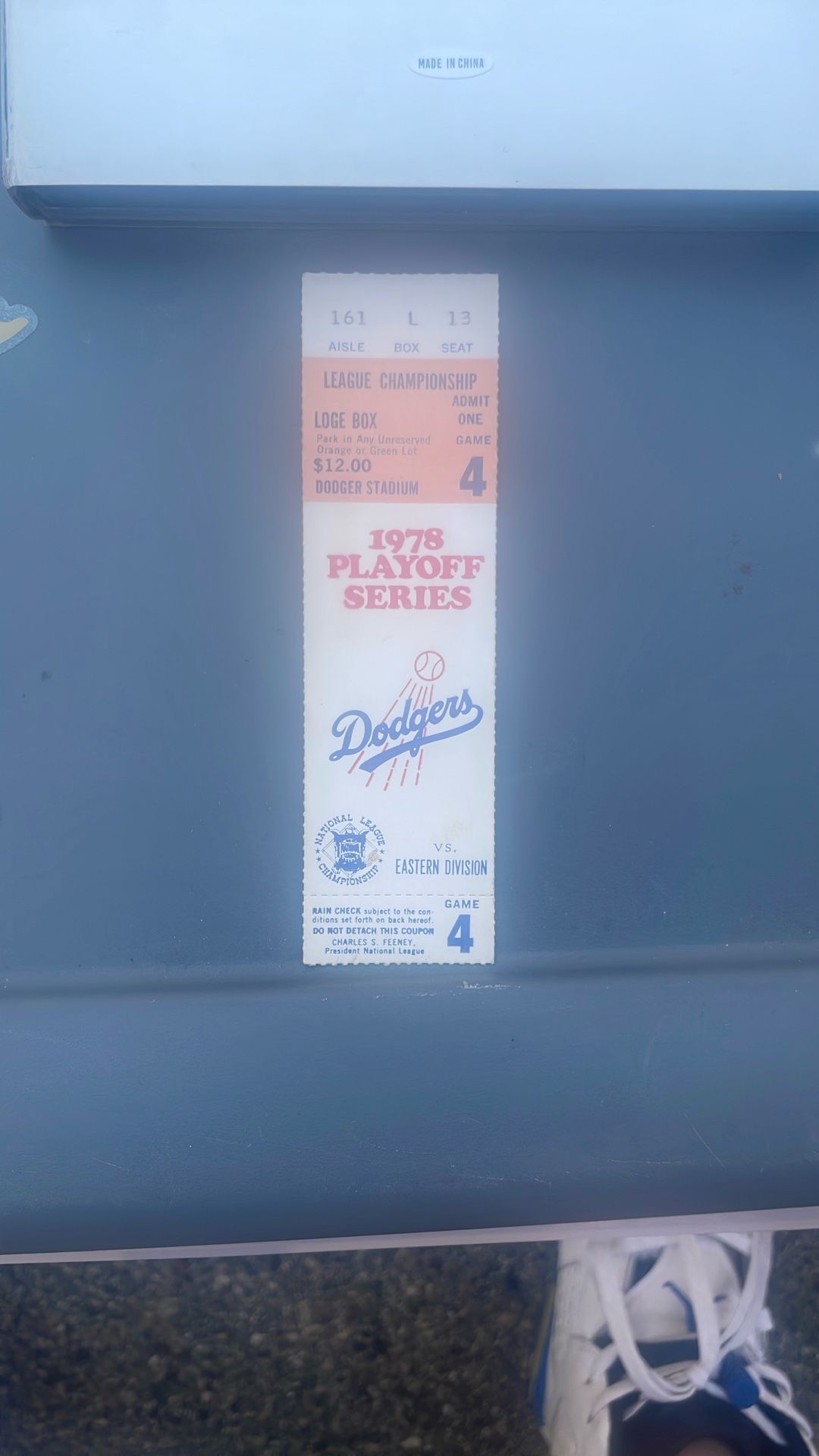 1978 Playoff Series Dodger Ticket Stub