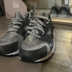 Grey and black Nike Huarache shoes 