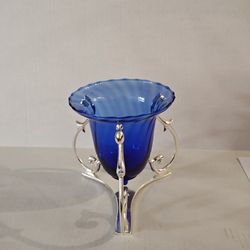 Small  Blue Glass Vase