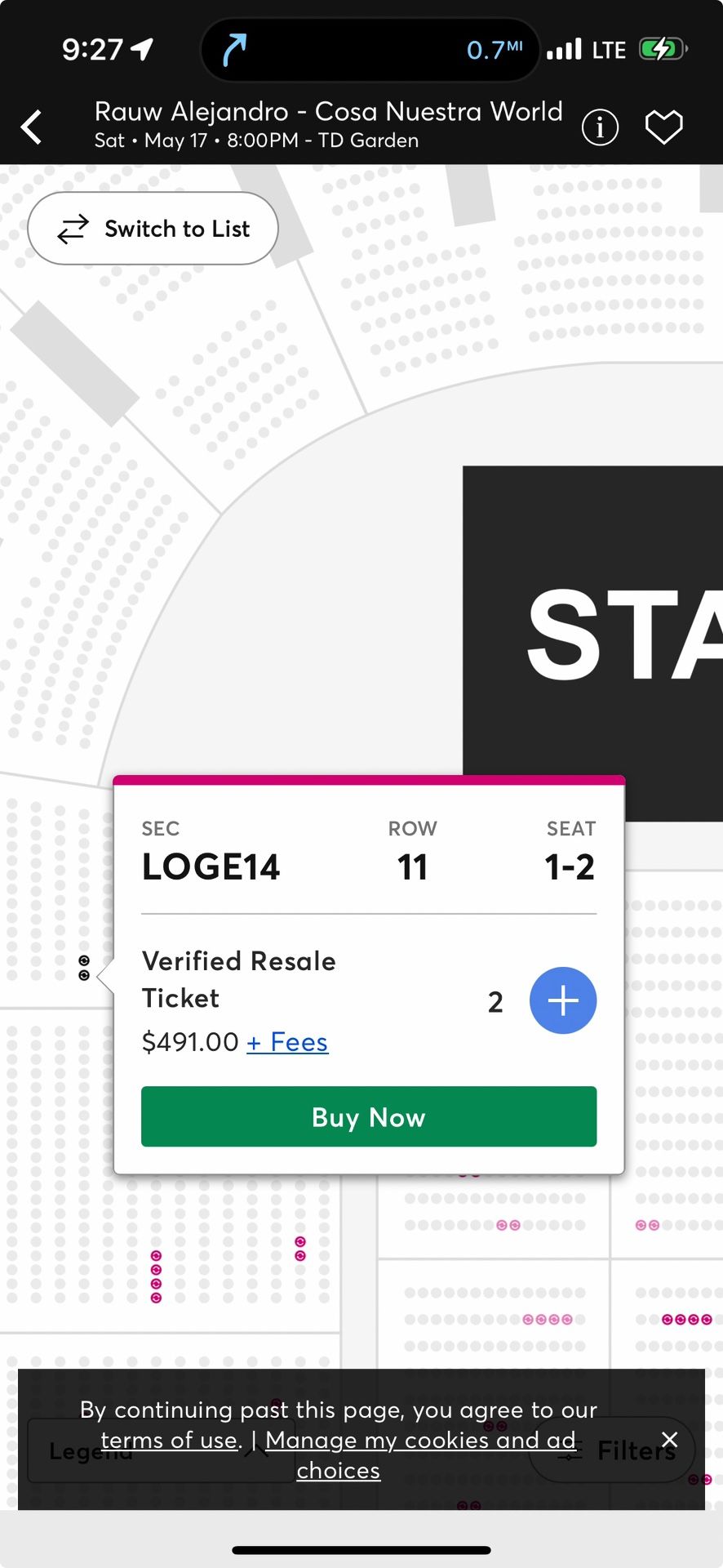Rauw Alejandro Concert Tickets TD garden