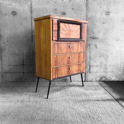 Gorgeous MCM Solid Wood Dresser With Modern Twist. Reimagined With Love 🤎