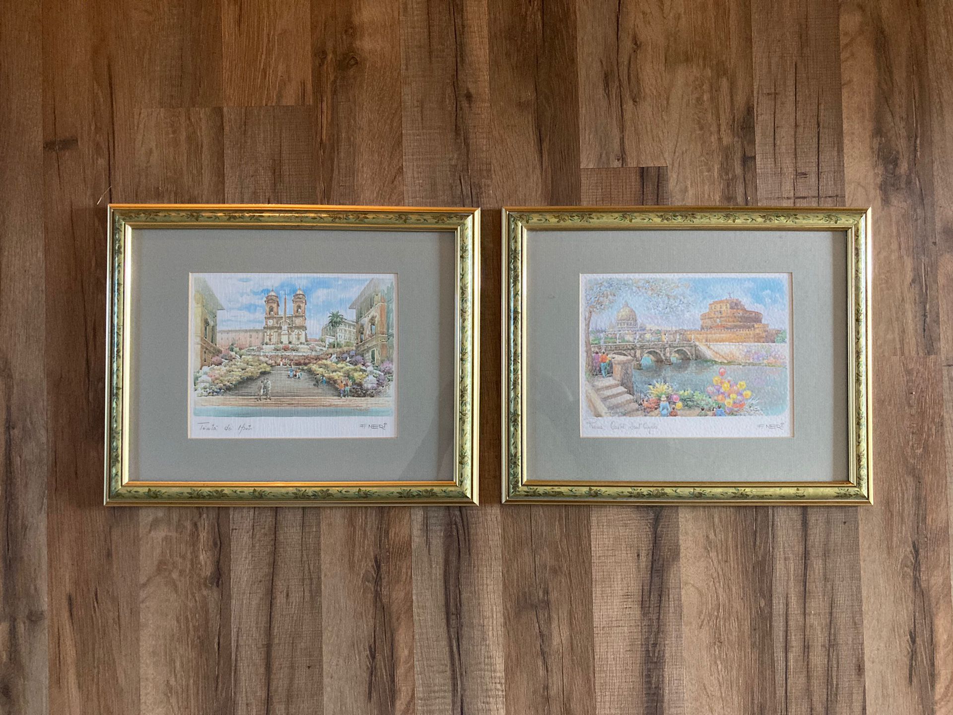 Two Framed Pictures By Italian Artist F. Neri