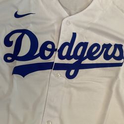 White blue stitched Los Angeles Dodgers Blank Jersey