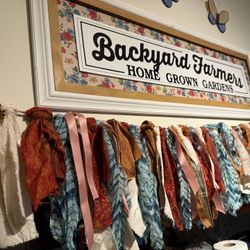 Country style Fabric Garland, Rag Banner