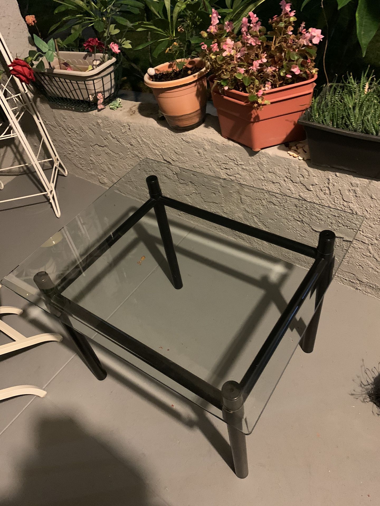 FREE Black Metal And Glass End Table