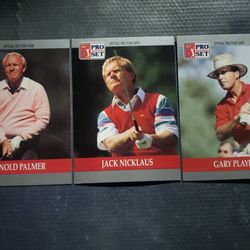 Jack Nicklaus, Arnold Palmer & Gary Player PGA Tour Pro Set Cards