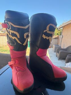 Fox Racing Motocross Boots Pink and Black