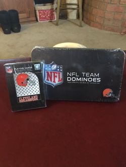 Cleveland Browns double six dominoes and playing cards