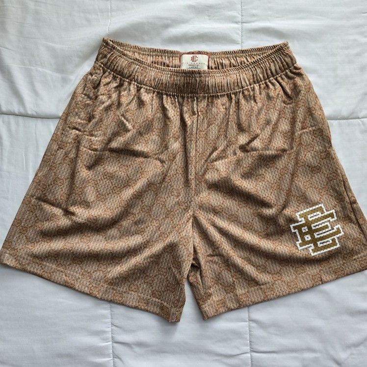Eric Emanuel Basic Shorts Brown Gucci Pattern EE - Size Large (L) & Brand New