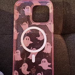 Cute Pink Ghost iPhone Case (MagSafe Compatible)