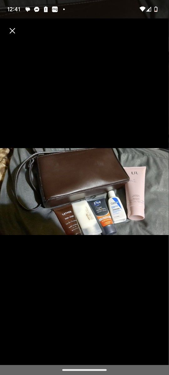 Leather Bag With Body Products