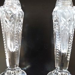 Cut Crystal Salt And Pepper Shakers, Vintage