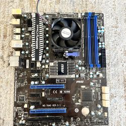 Msi 990fxa-gd65 Motherboard With Amd CPU And Fan